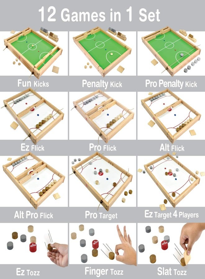 I'm Big Flick n Kick: Wooden Multi Tabletop Indoor Portable Board Games for Kids and Family - Image 2